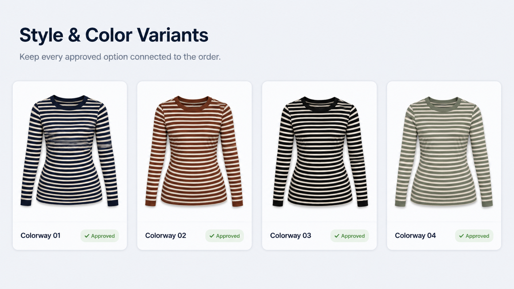 Anonymous Vision Orders style and colour variant workspace