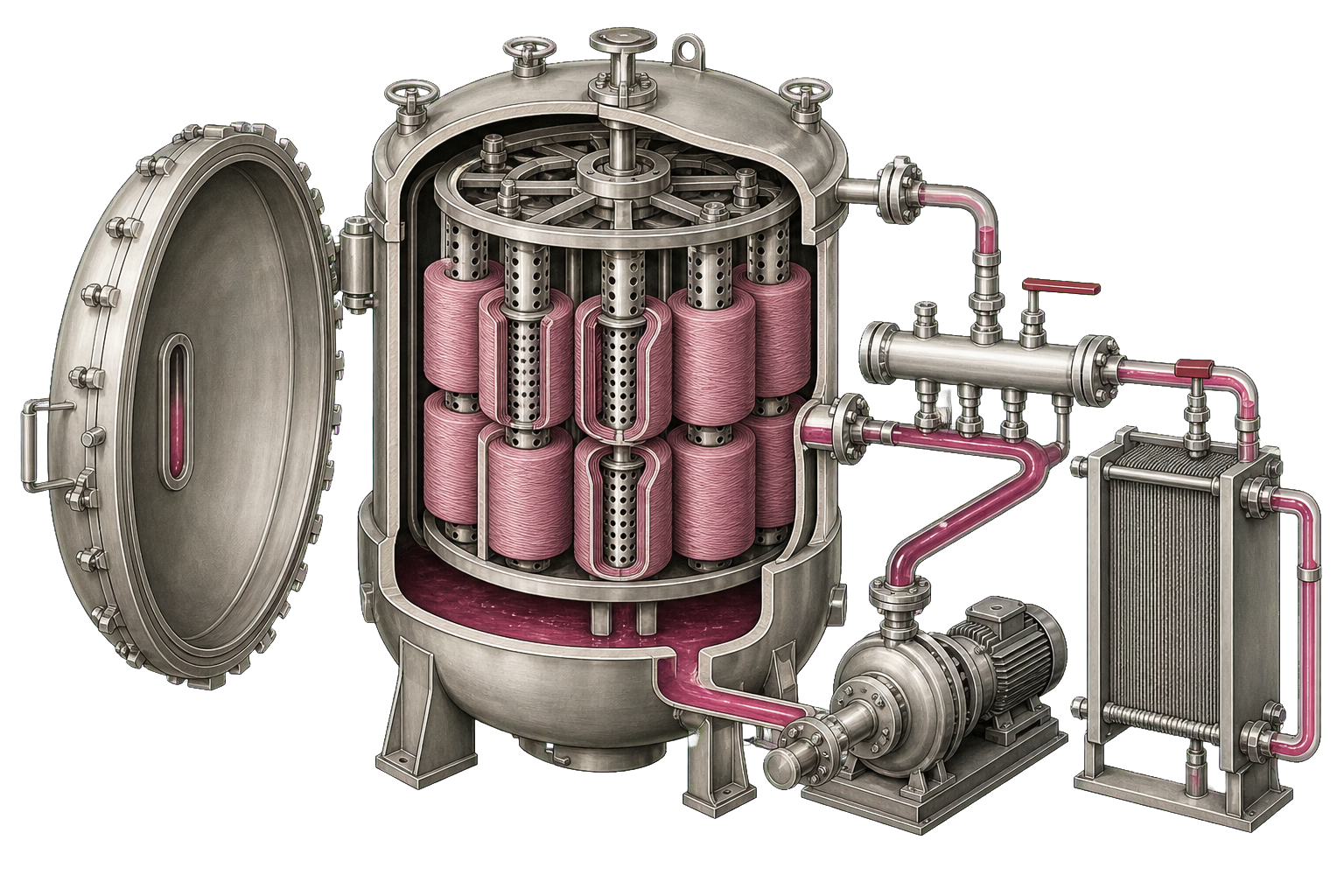 Package-yarn dyeing machine