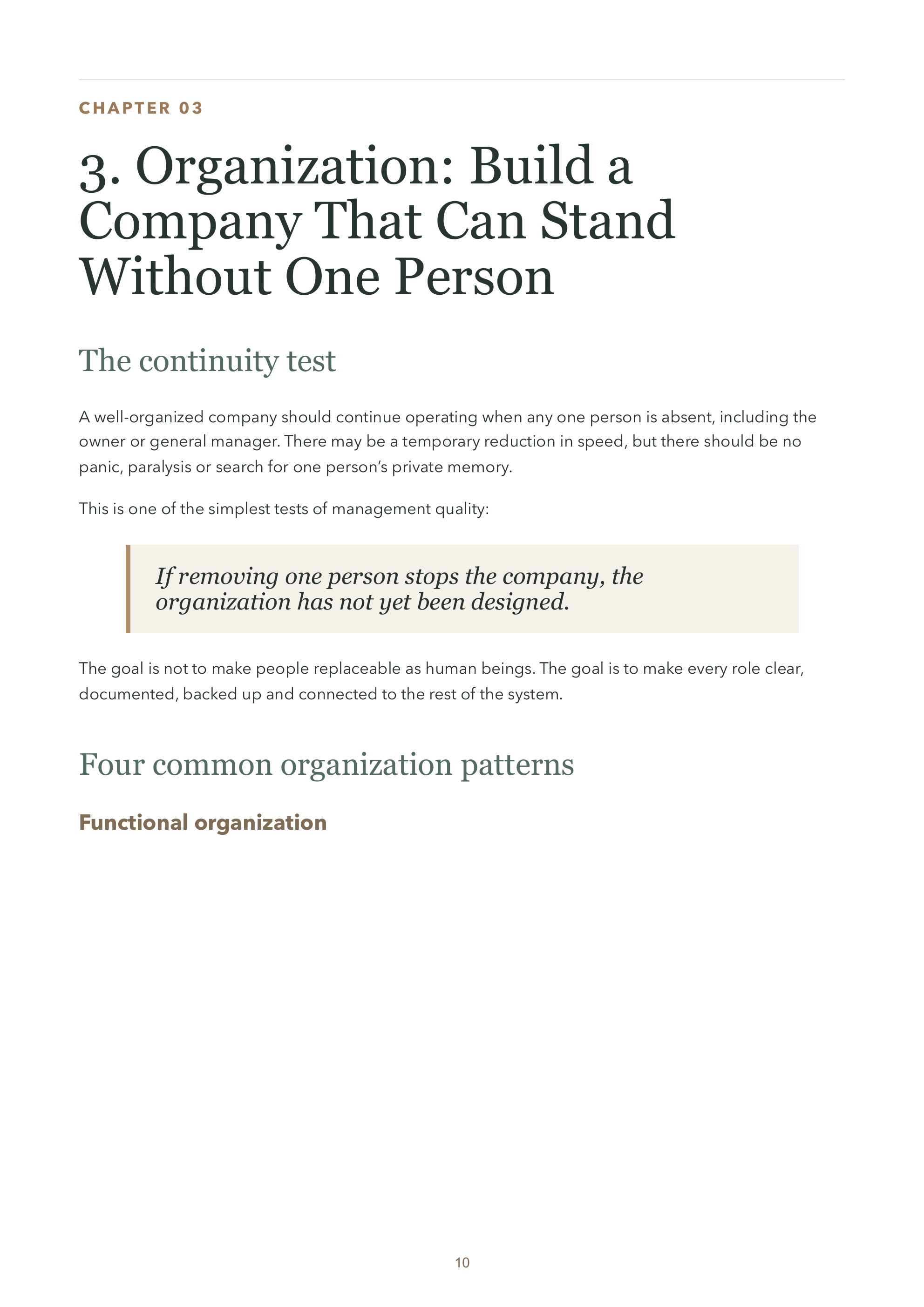 Management content
